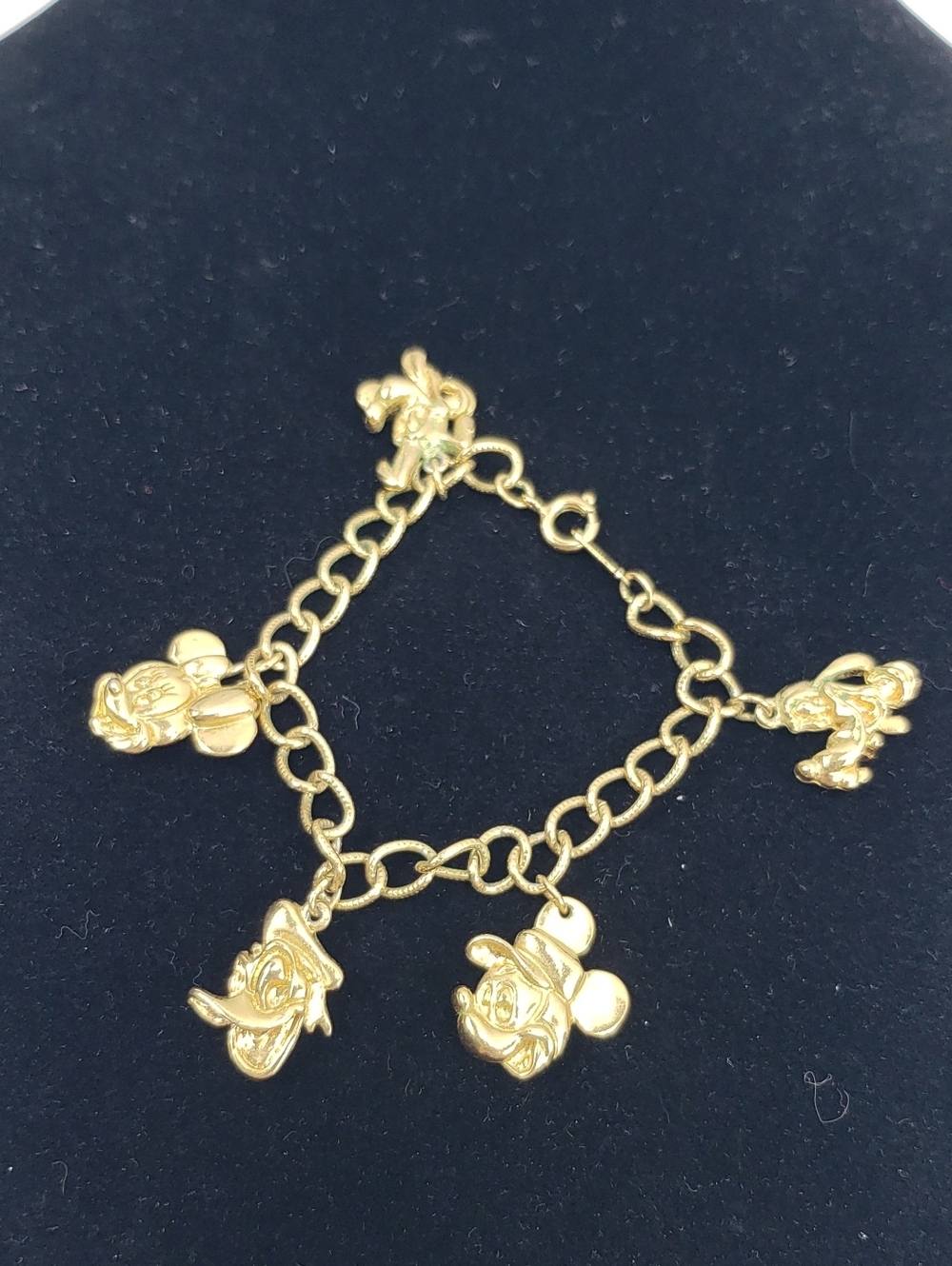 Disney Charm Bracelet Gold Tone Vintage